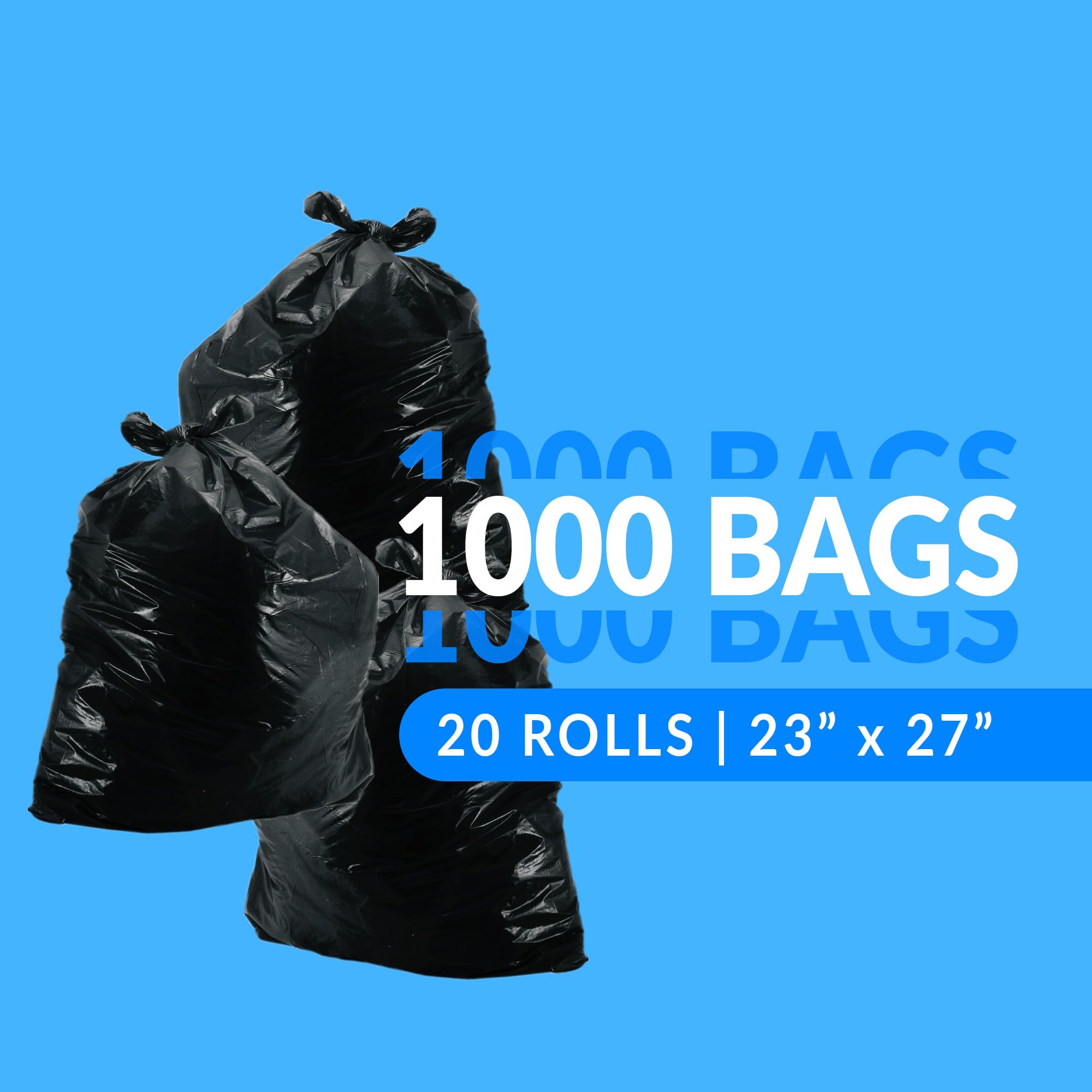 Reli. Bolsas de basura, 6 – 10 galones (al por mayor 1000 cuentas) – Sello de estrella de alta densidad rollos (negro) – bolsas de basura, bolsas de basura con capacidad de 6 galones a 10 galones