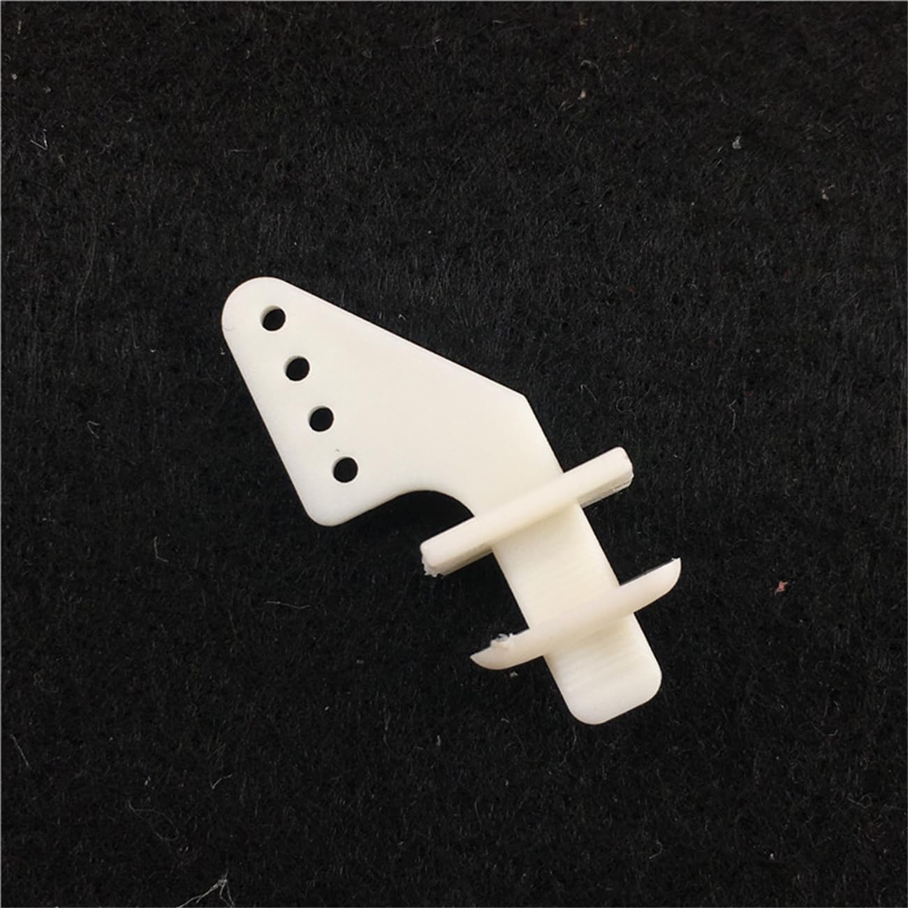 Nylon Control Horn, 30pcs Four-Hole Rudder Angle, 1.81 inches high and 0.04 inches Thick, Used for Control Horn Kits of KT Model Aircraft, Such as Rudder and aileron.