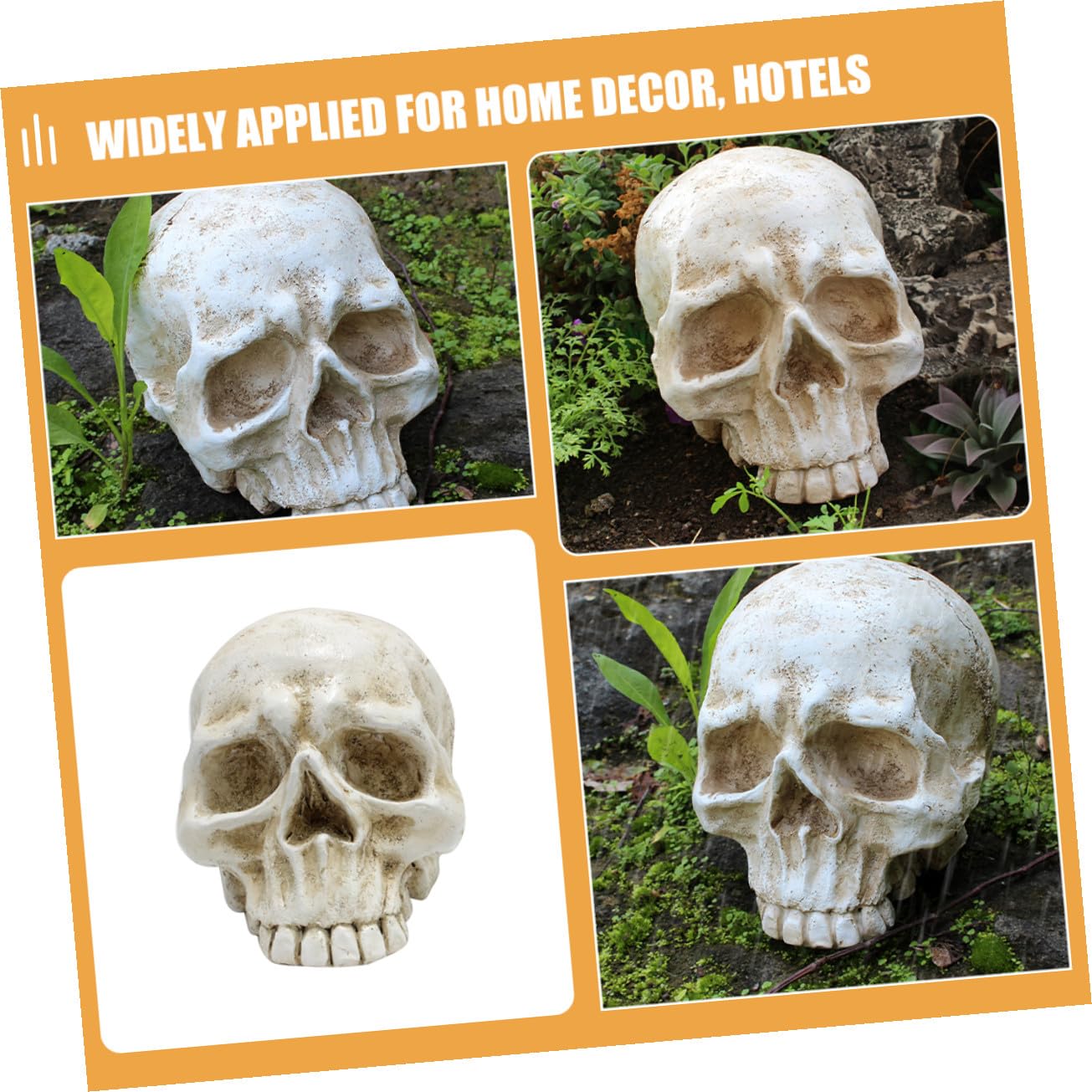 VALICLUD Halloween Resin Skull Table Centerpiece Decoration Human Skeleton Head Ornament for Party Photo Prop And Desktop Decor