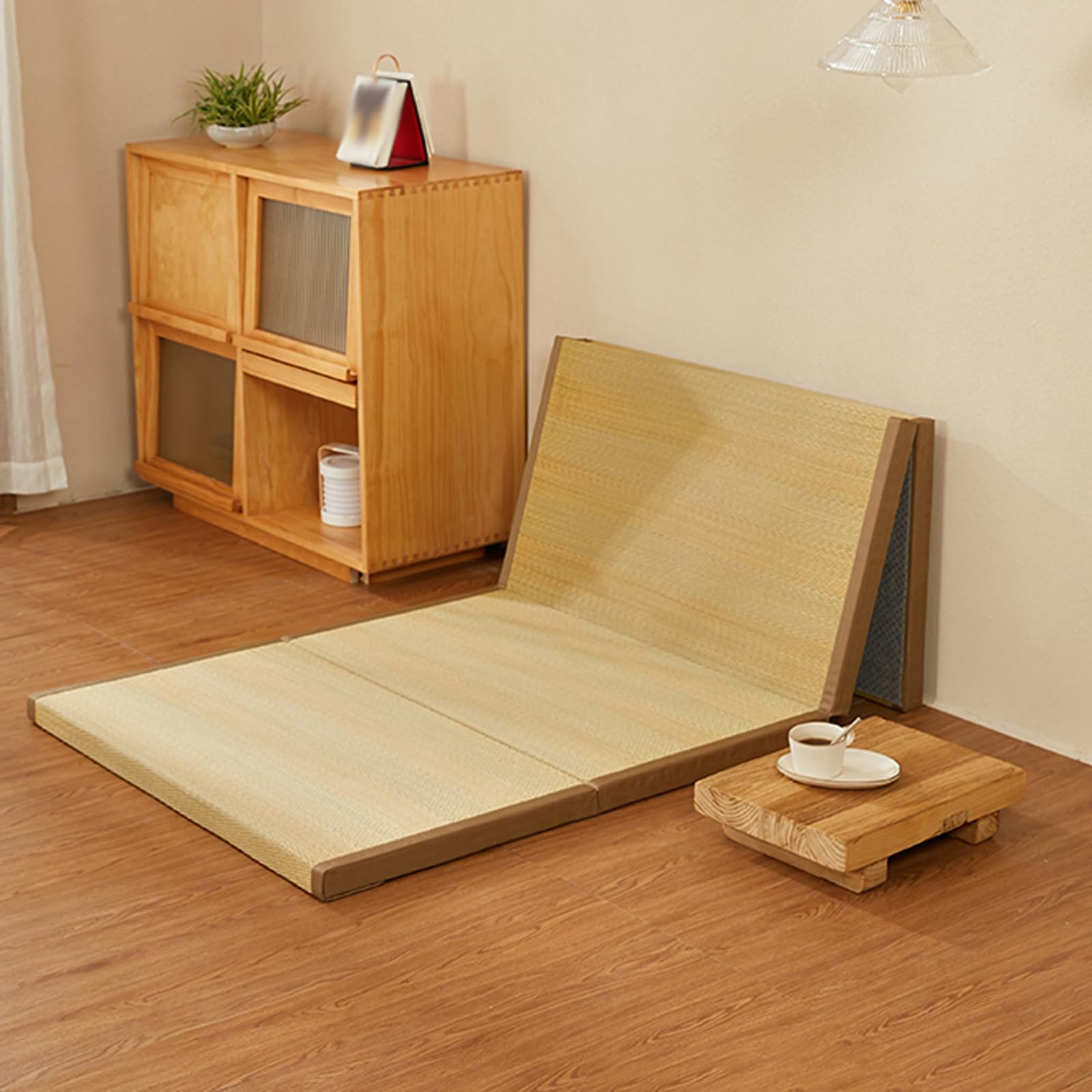 Tatami Mat, colchón japonés plegable con respaldo antideslizante, diseño transpirable, fácil de limpiar, ideal para sala de estar, dormitorio, meditación, yoga y sala de té