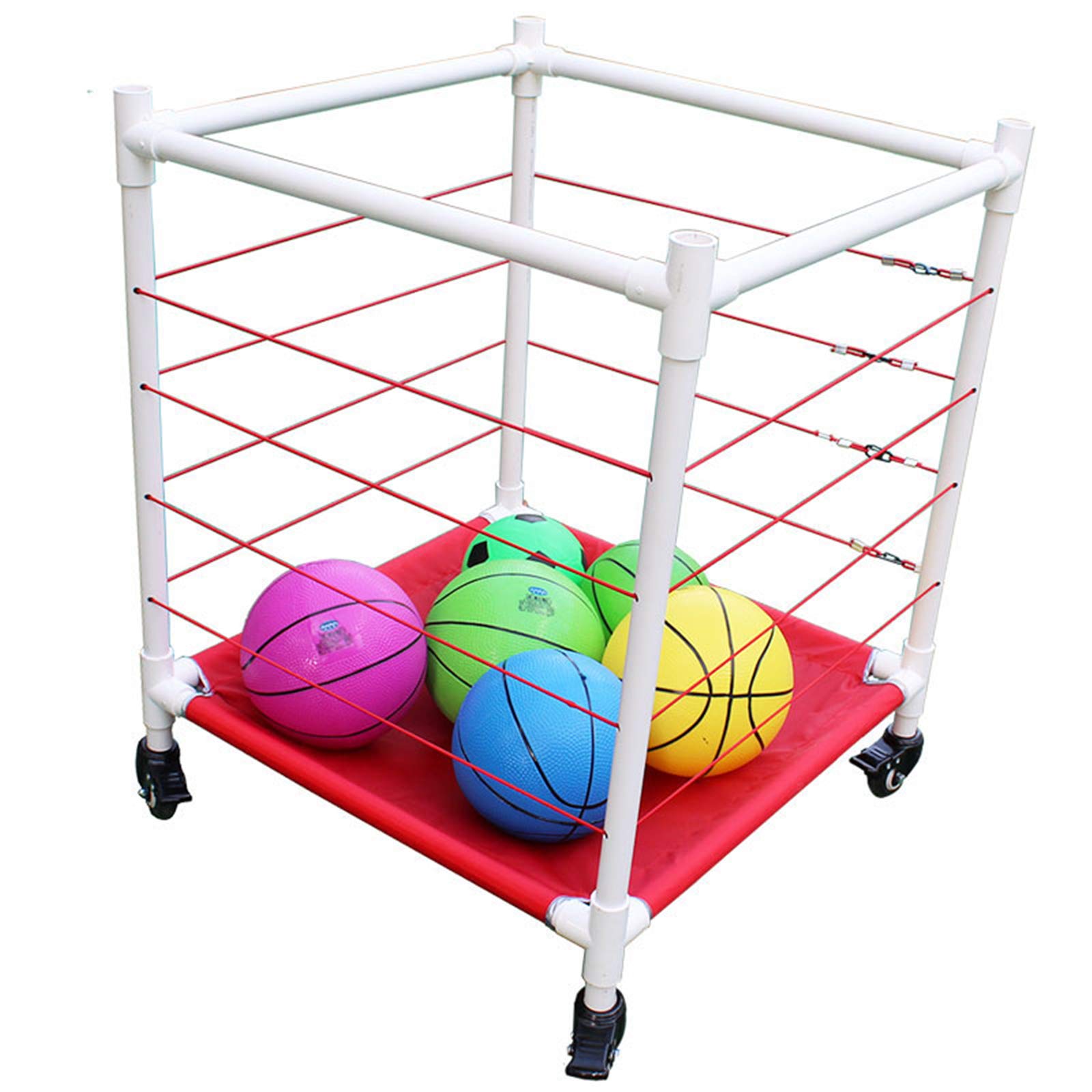 Chariot de stockage de balles pliant et mobile avec support multicouche pour clubs de football