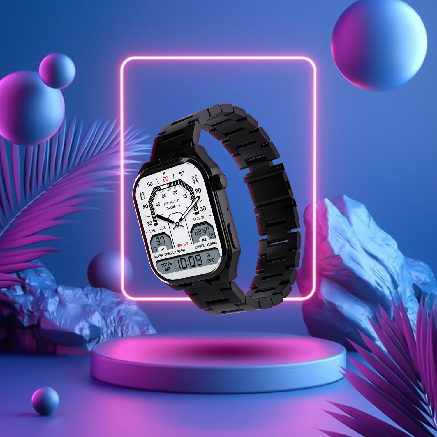 Unix USW-4 Ember Smartwatch displaying various watch faces