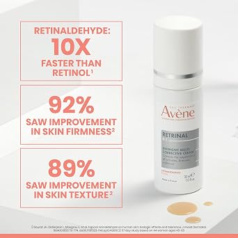 Avene Retrinal Intensive Multi-Corrective Cream, Retinal Face Cream Formulated with Retinaldehyde, Niacinamide & Hyaluronic Acid, Anti-aging Cream Visibly Reduces Wrinkles & Fine Lines, 1 Fl Oz