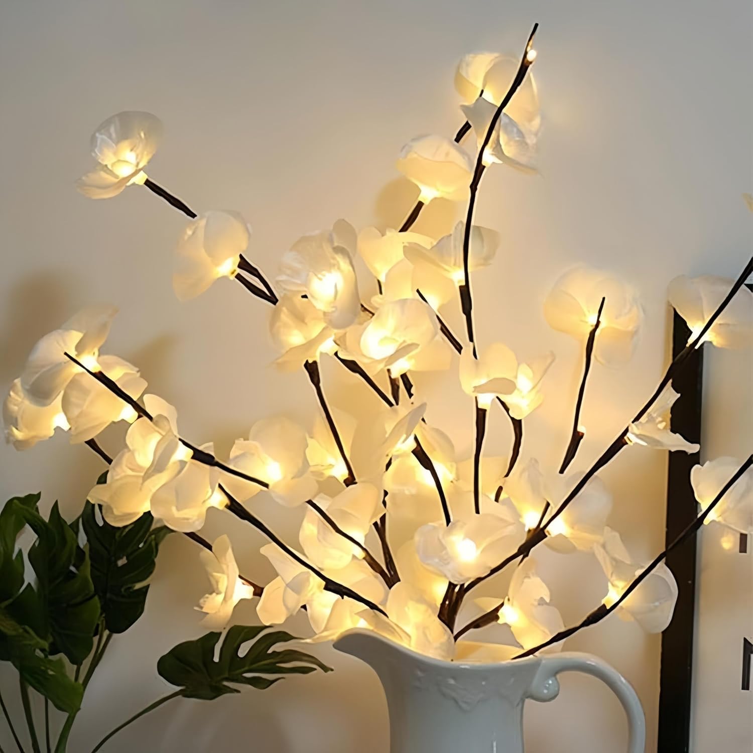 Esoes Lichterzweige, Leuchtzweige Lichter Zweige Lichterbaum LED Baum Lichterzweig für Innen Außen (Weiß)