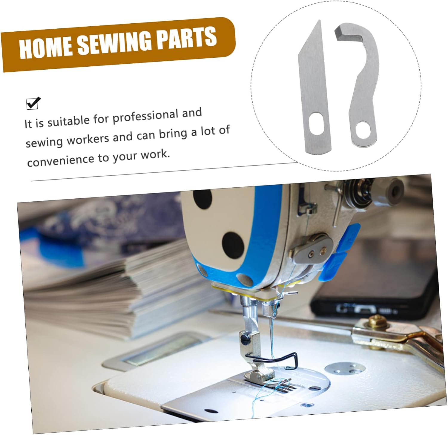 VILLCASE 4pcs Overlocker Blades for Home Sewing Durable Upper and Lower Serger Knives Professional Overlock Accessories Compatible with Various Sewing Machines