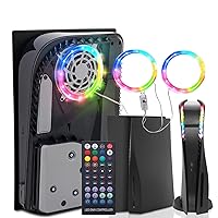 Vista 1 de Playstation 5 Accessory Kits, PS5 Black Plates Disc Edition and PS5 LED Strip with 8 Colors and Remote Control