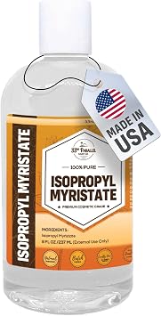 ISOPROPYL MYRISTATE 8 oz Natural Plant Derived Cosmetic Grade IPM for Soap Making, Fragrances, Shampoo, Creams & Lotion, Makeup & Adhesive Remover, Antiperspirants & Deodorants | 8 Ounces