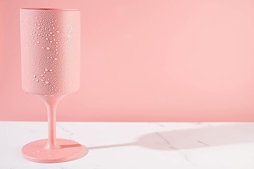 Miniatura 4 de KNORK Paquete de fiesta ecológica, copa de vino para exteriores, individual, tallo, coral