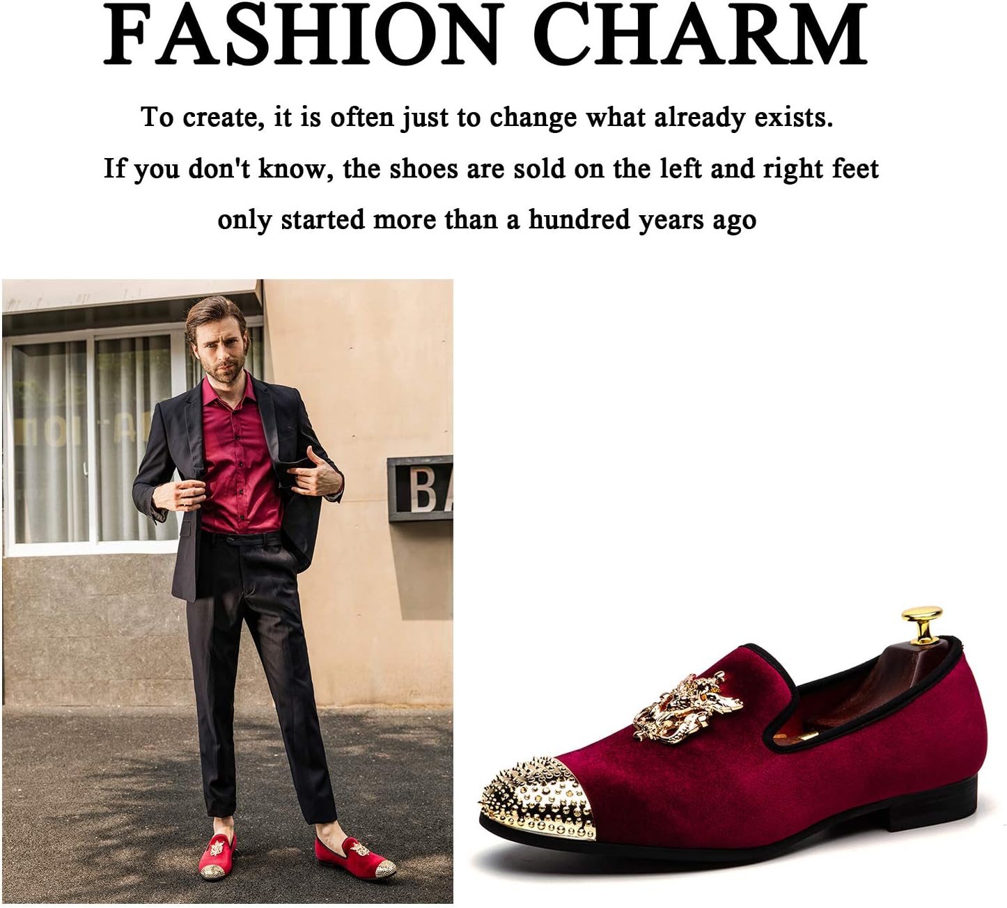 Men Genuine Leather Mens Metallic Textured Slip-on Glitter Loafers Shoes - Image 6