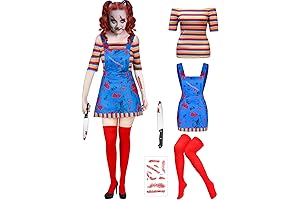 5 Pcs Women Halloween Nightmare Killer Doll Deluxe Costume