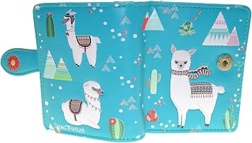 Shag Wear Llama Small Animal Wallet for Women and Teen Girls Vegan Faux Leather Teal 4.5