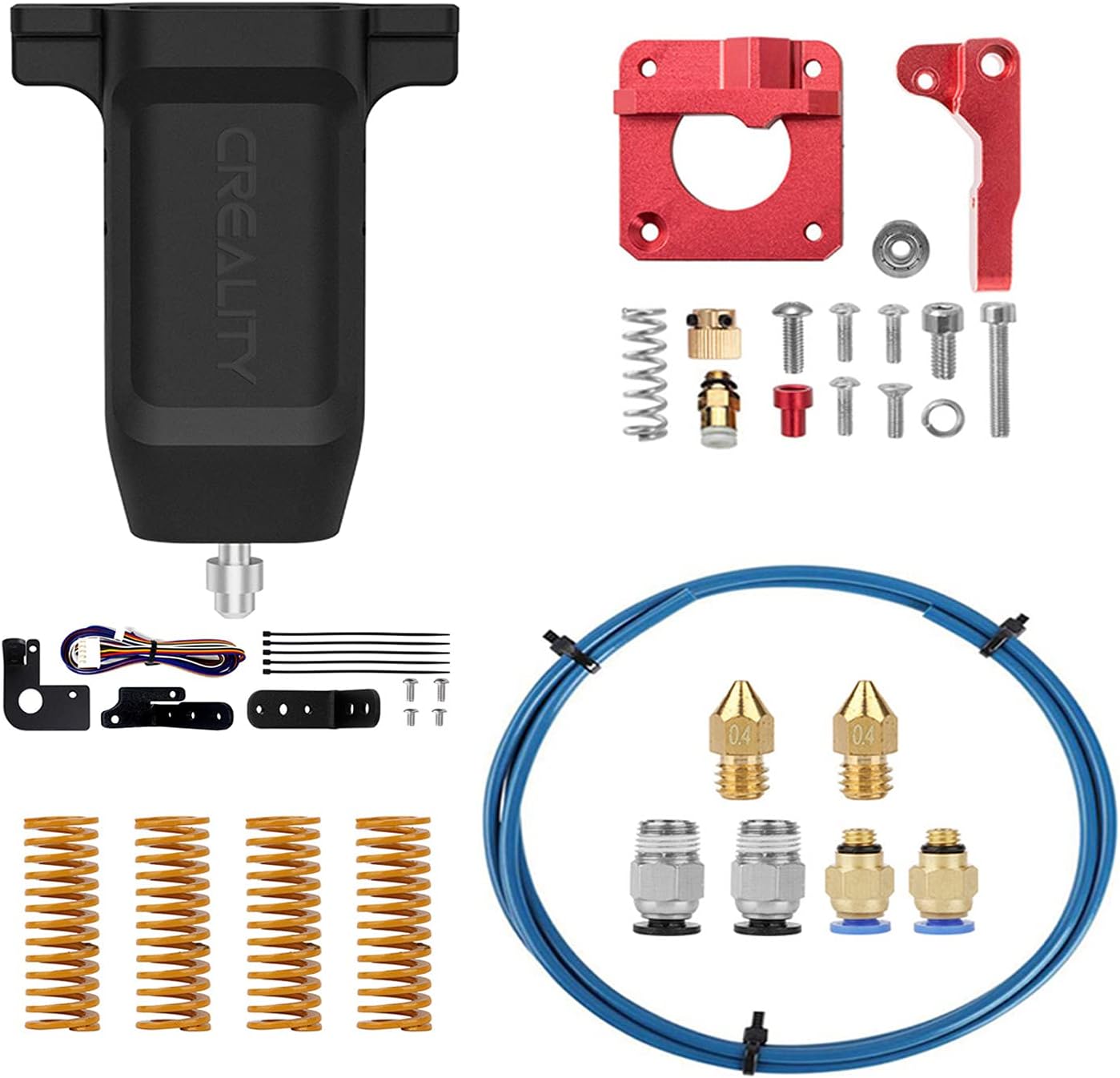 Cregrant3D Creality CR Touch Auto Bed Leveling Sensor Kit for 32 Bit V4.2.2/(.7) Mainboard Ender 3v2/3/Pro/Ender 5/Pro/CR-10, PTFE Tubing 1M,Aluminum Extruder, 0.4mm Nozzle, PC4-M6/M10 Fittings