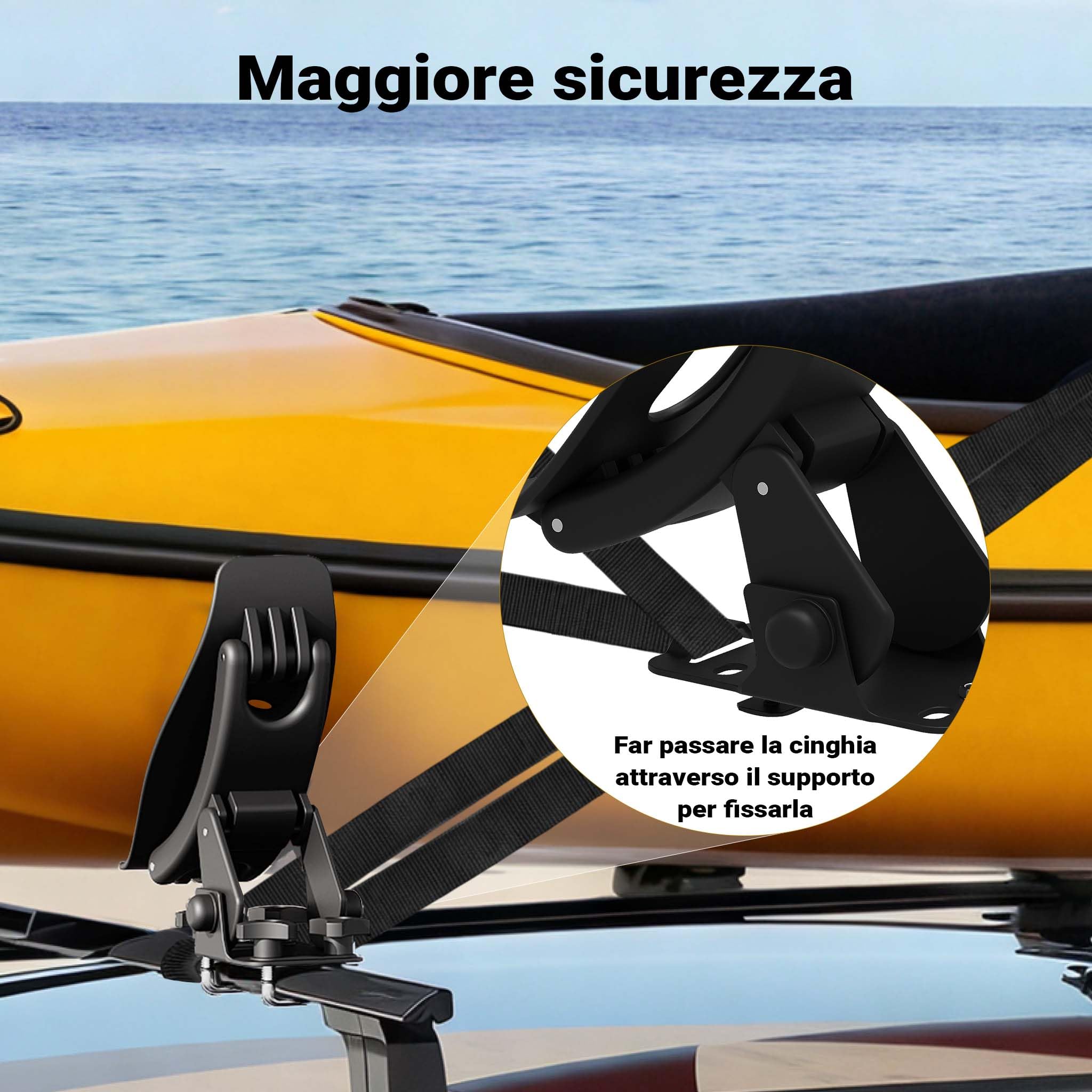 Wiltec Staffe Porta Kayak Canoa per Portapacchi Tetto Auto