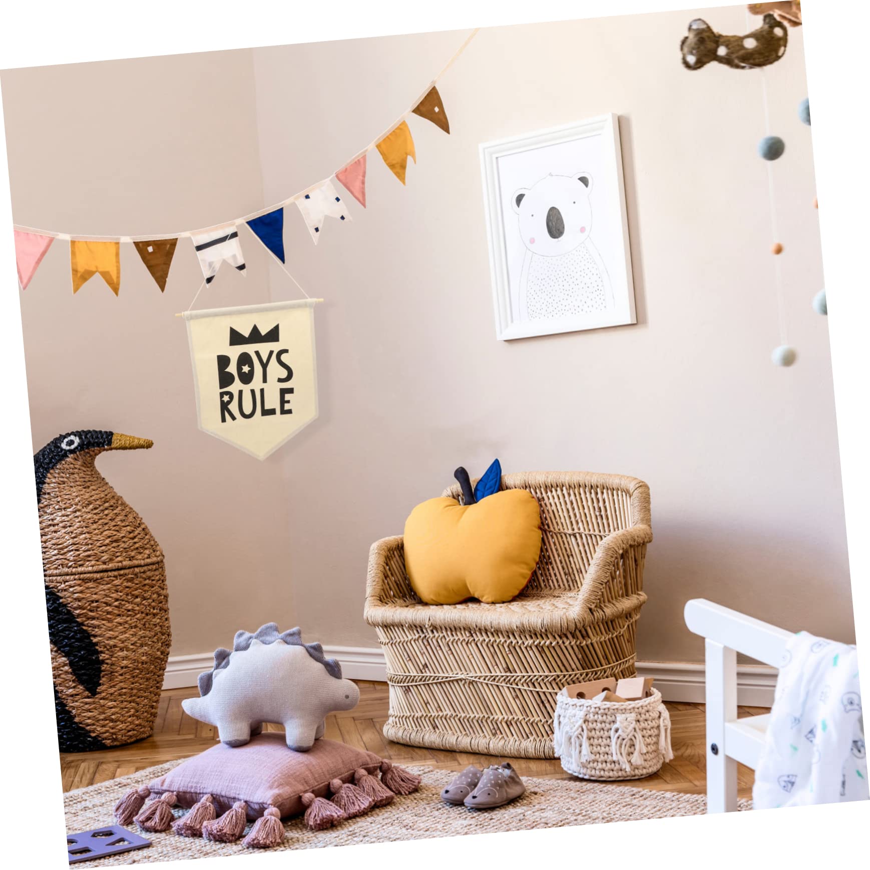 OFFSCH Canvas Alphabet Banner Kids Wall Hanging Decoration for Bedroom Nursery Learning Room Decor with Canvas Material and Easy-to-Hang Rope - Image 2