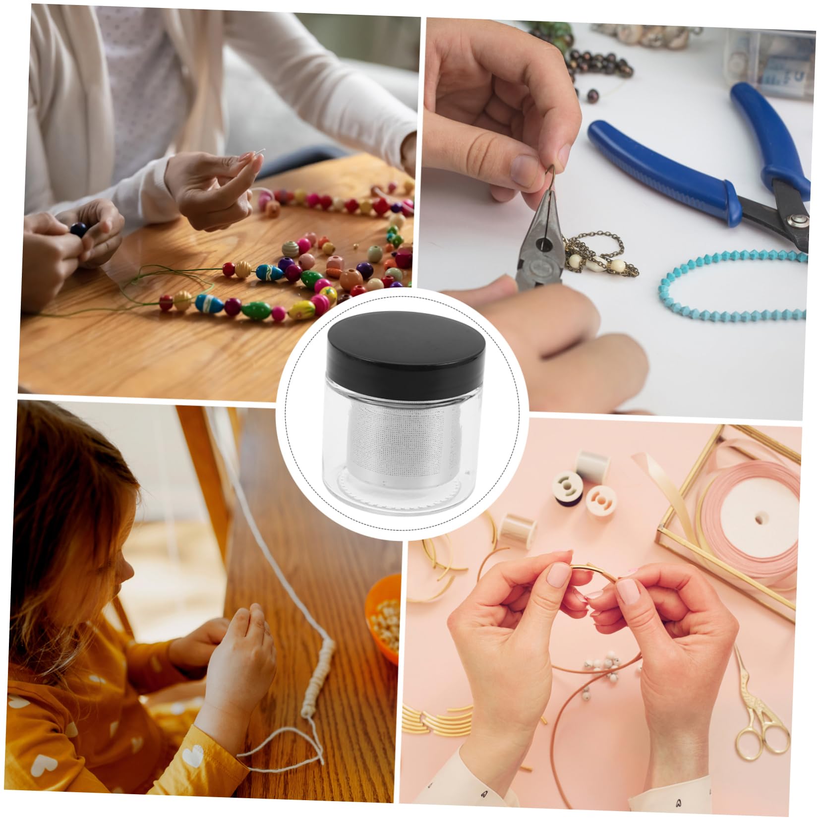 Tofficu Limpiador De Joyas De Vidrio Para Manualidades Limpiador De Para Anillos Collares Transparentes Limpiador De Mano De Metal 4 Uds
