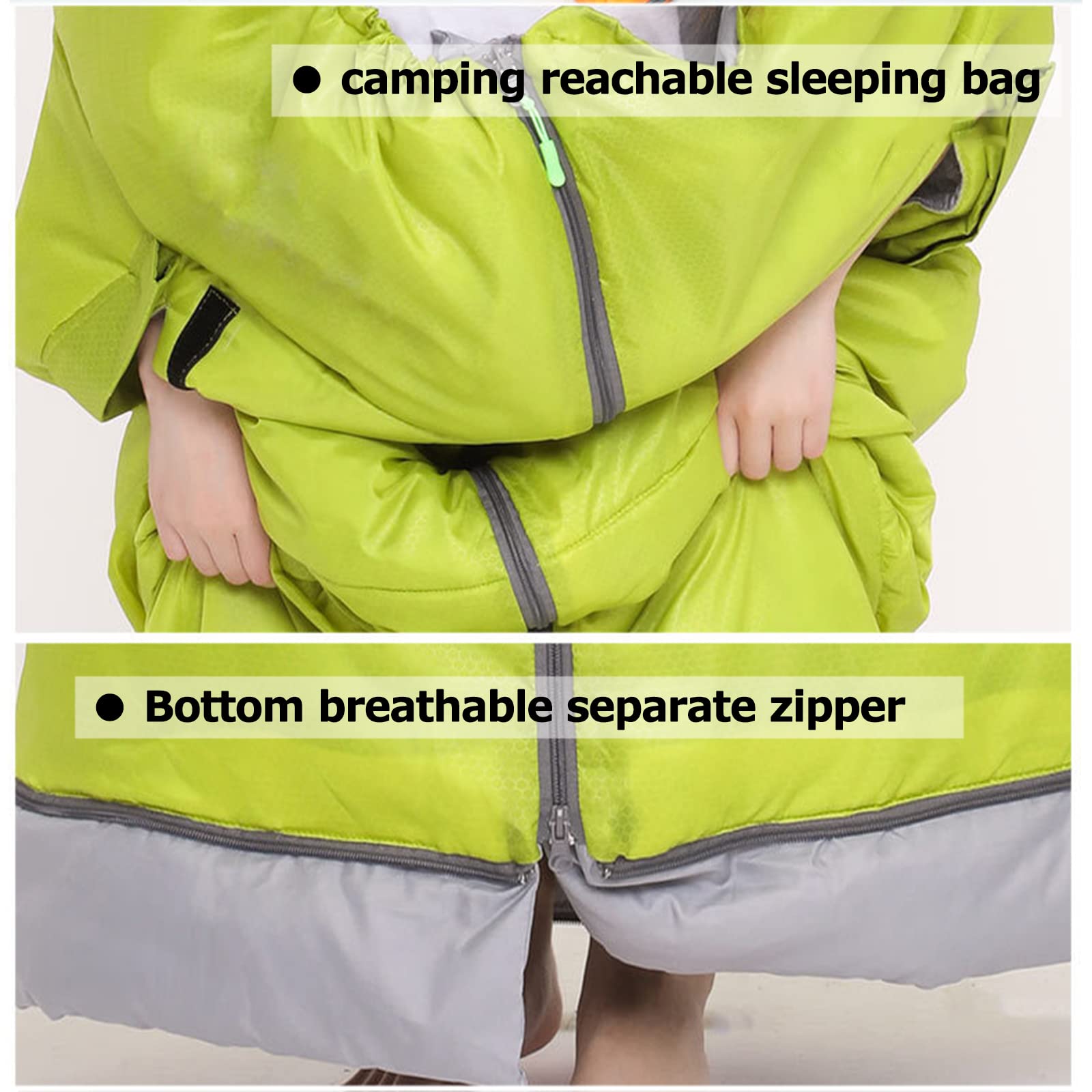 Saco De Dormir De Camping Adultos con Un Saco De Compresión, Saco De Dormir Al Aire Libre Camping Ultraligero, Cálido Y Transpirable (Orange 1650g)