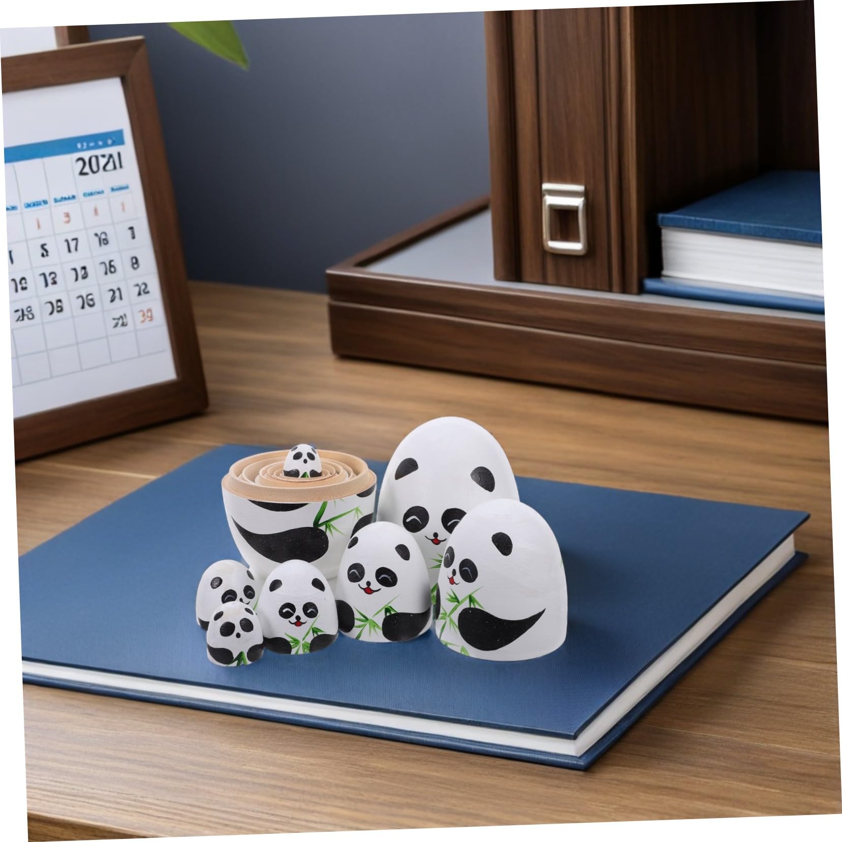 Poupée Russe Panda en Bois, Lot de 1 Set de Set, Jouet Empilable