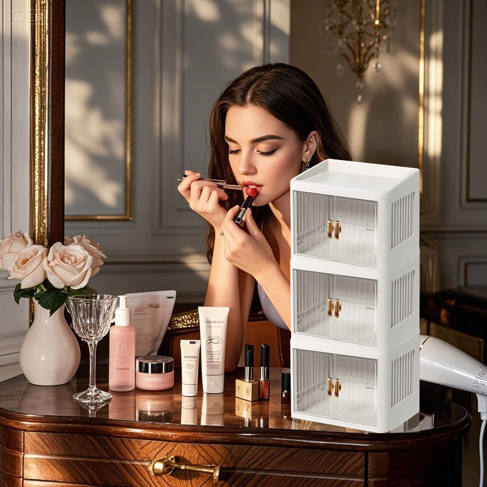 Boîtes de rangement pliables à double porte pour trier la papeterie facilement