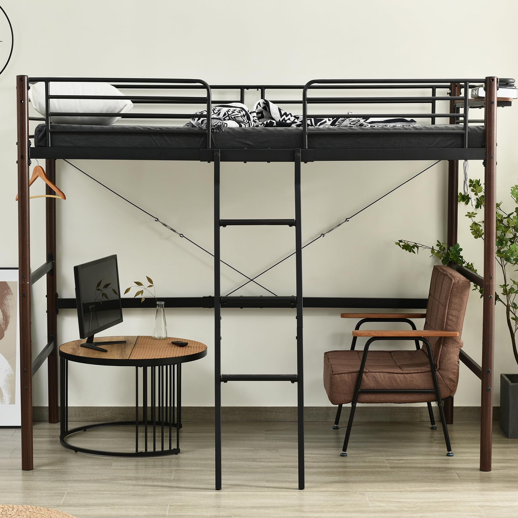 Amazon｜シングルサイズ ロフトベッドパイプベッドloft bedハイタイプ