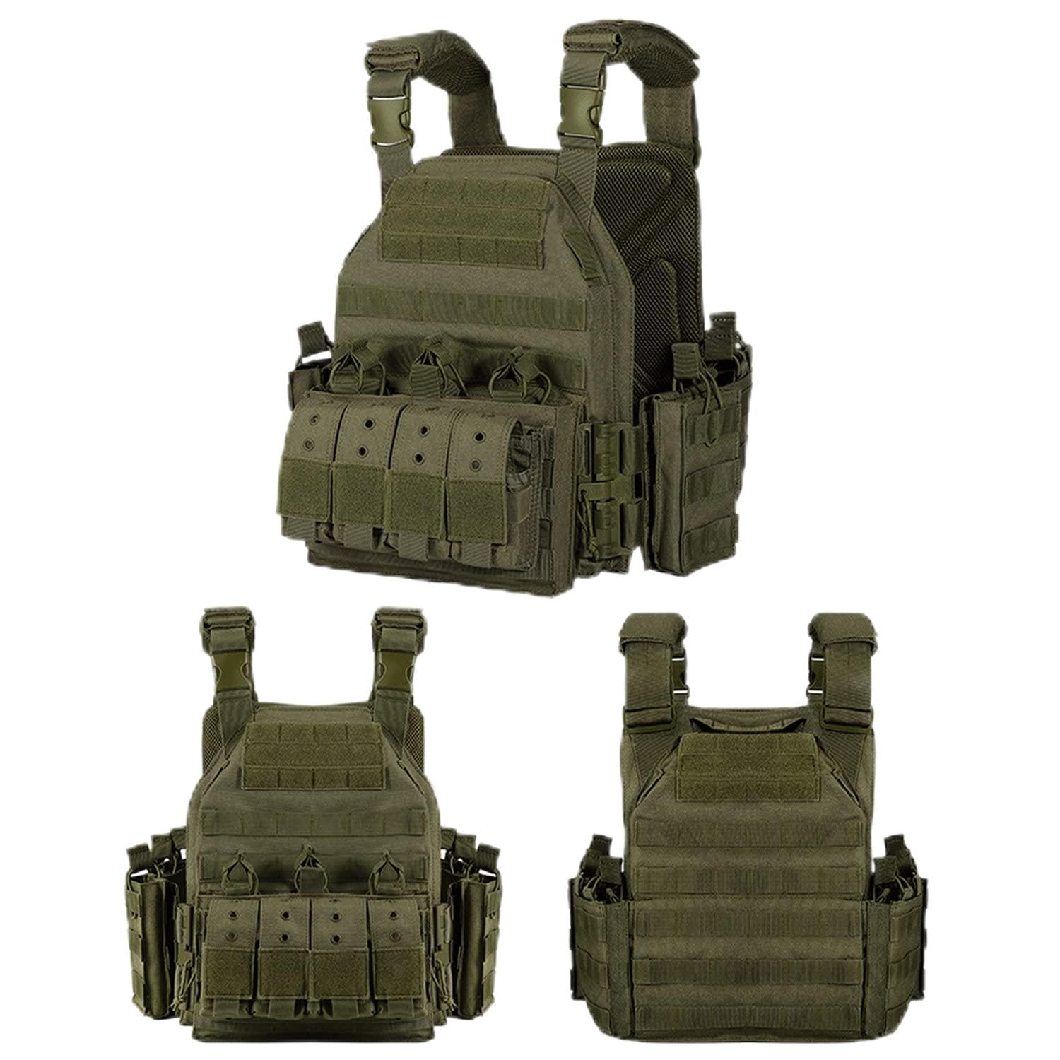Chaleco táctico, Molle Airsoft Chaleco de Chaleco táctico Placa Placer Swat Pesca Pesca Caza Paintball Chaleco Militar Armadura Armadura Policía Chaleco para Entrenar Juegos de Paintball