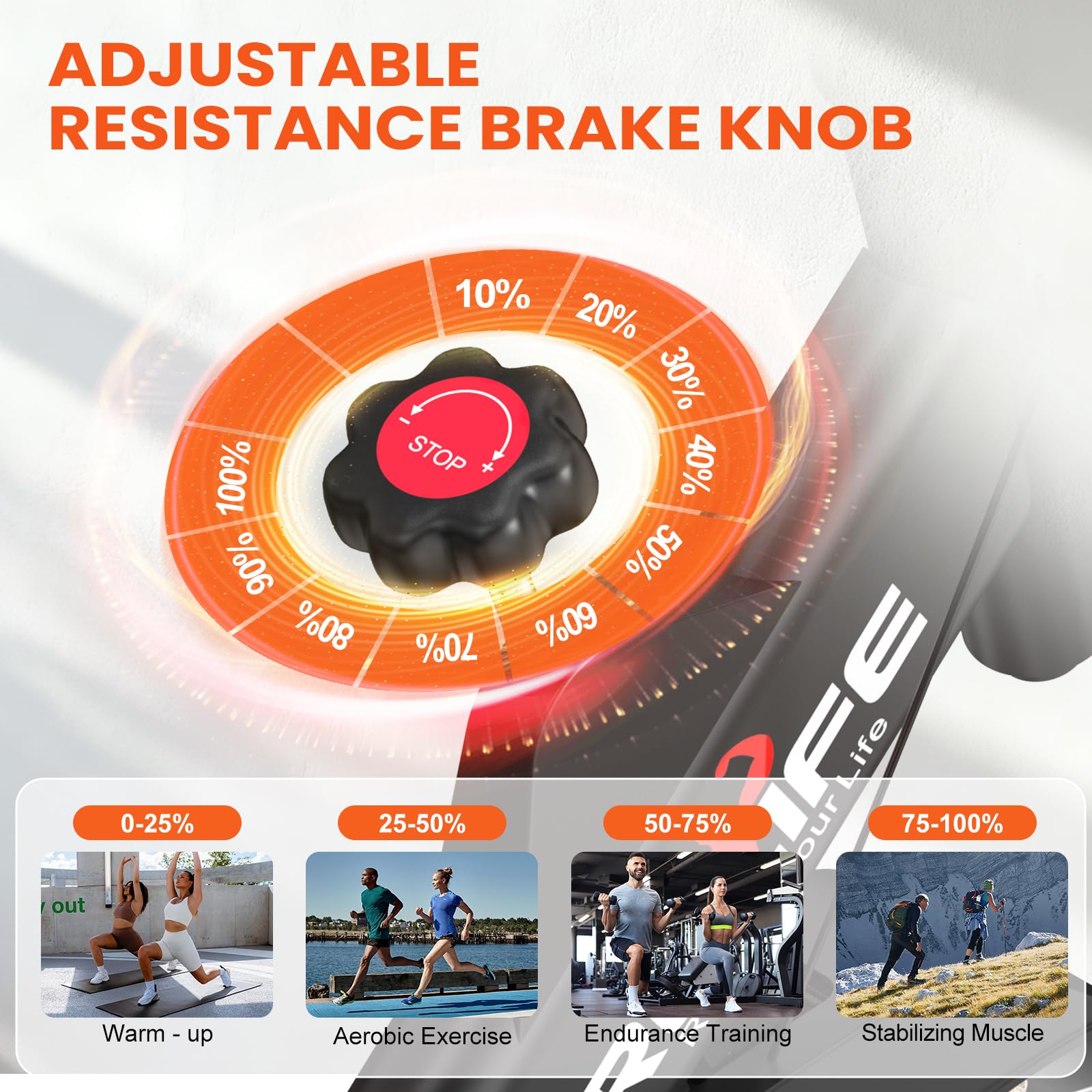 RELIFE REBUILD YOUR LIFE Exercise Bike Stationary for Home Indoor,Cycling Bike with Silent Belt Drive for Home Cardio,Brake Pad Resistance with djustable & Comfort Seat/PAD Holder/LCD Monitor.