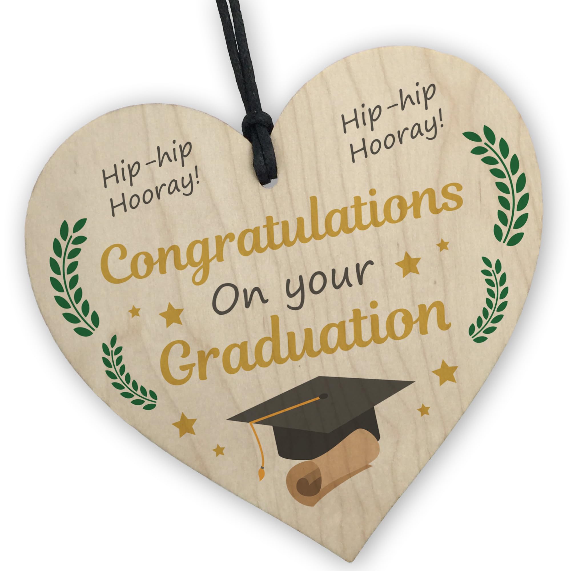 Red Ocean Congratulations On Your Graduation Gift Hooray Wood Heart Gift For Daughter Son Granddaughter Grandson Him Her Congratulations Gift Graduation Present Keepsake
