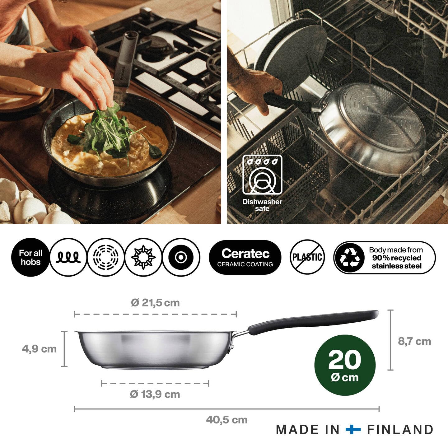Fiskars Frying pan 20cm Ceramic Coated — Amazon image 2