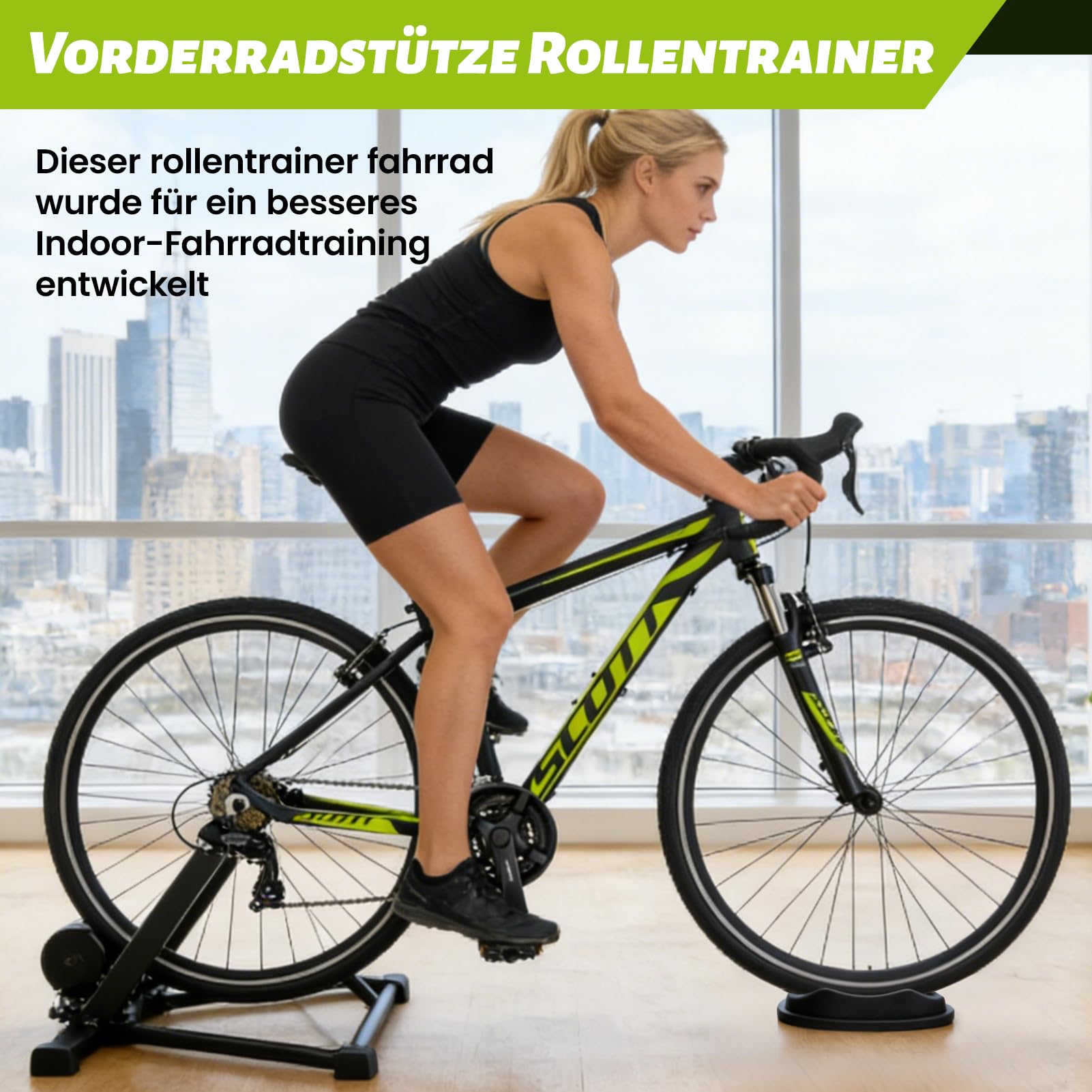 Blokada przedniego koła rowerowego, Trenażer roweru szosowego górskiego Podpórka przedniego koła Kolarstwo Mocowanie przedniego koła Zamiennik bloku rowerowego do treningu w ycle Trenażer rowerowy Stojak na rower