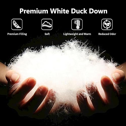 Miniatura 4 de NEXHOME PRO Edredón de plumón tamaño King, color blanco, lujoso para todas las estaciones, calidez media, 52 onzas, mullido edredón de cama con