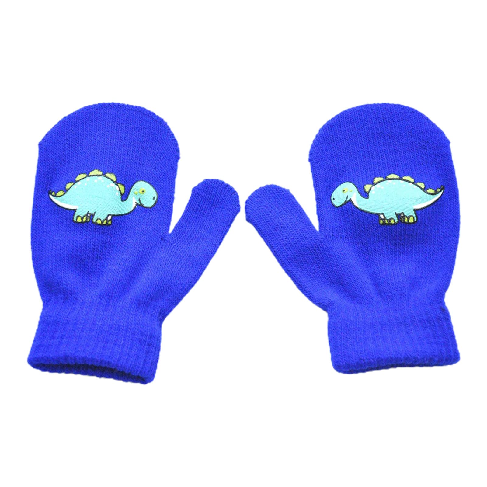 QKURT Guanti da sci invernali per bambini motivo a dinosauro spaziale, guanti caldi antiscivolo in PU, guanto da snowboard per slittino, guanto termici antivento per il freddo, età 4-9