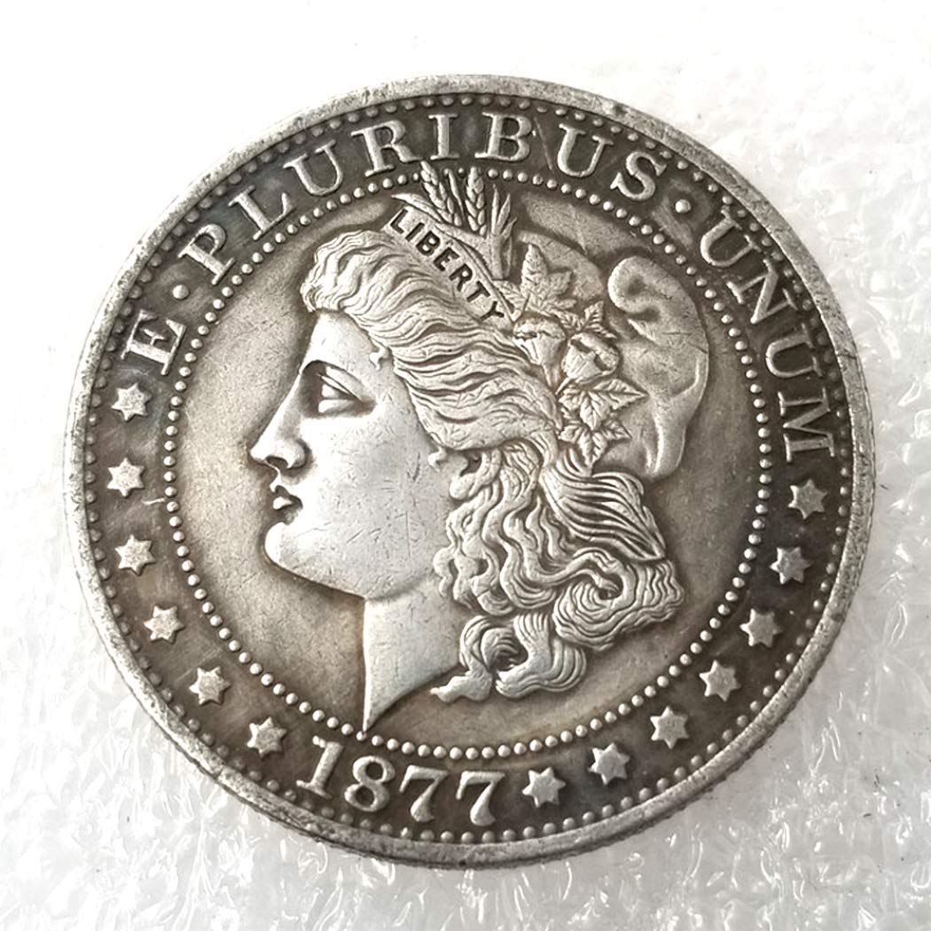 LKTingBax 1877 Rare Liberty Morgan Dollars Half-Dollars Old Coin -American US Old Coin - Uncirculated Hobo Nickel USA Morgan Dollar Coin Type Making Life Easier