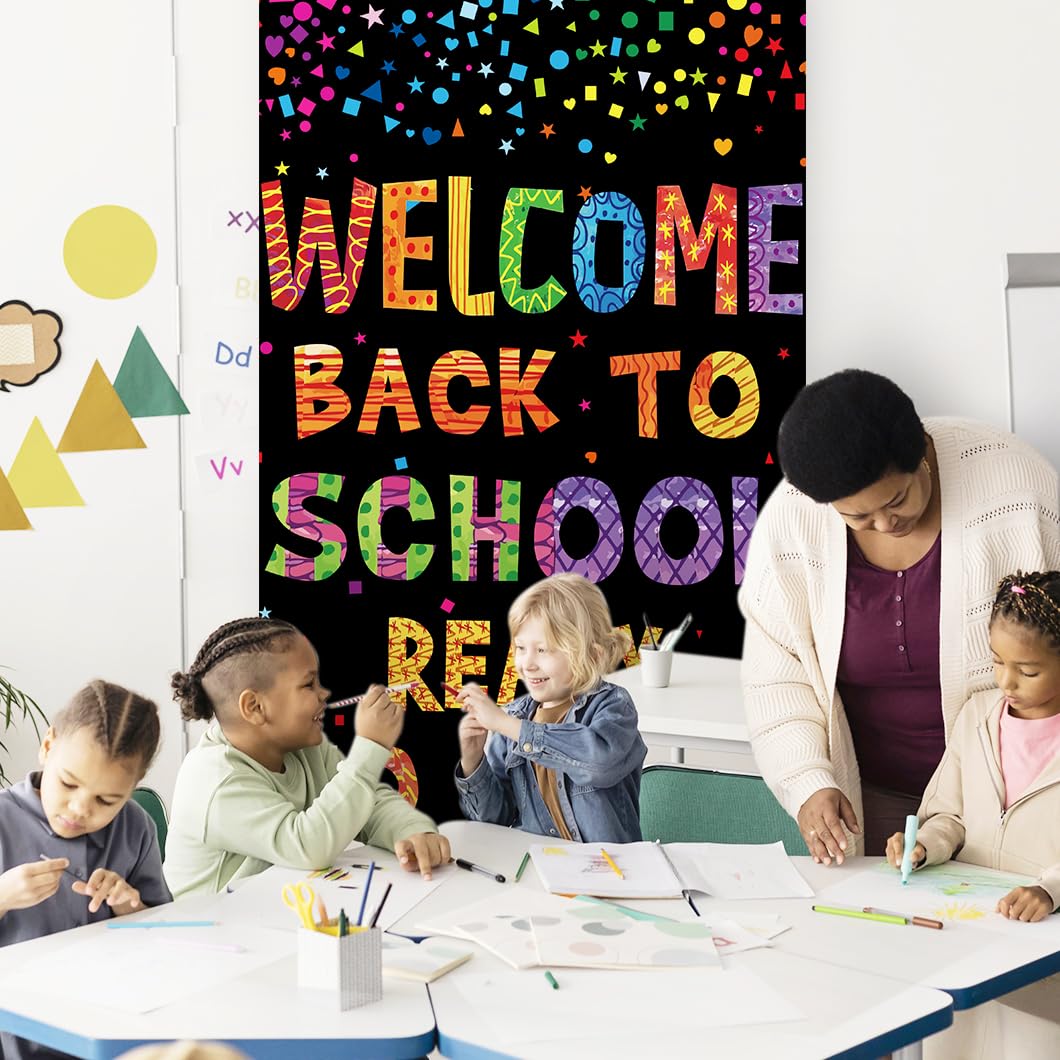 Back To School Door Sign Welcome Back To School Door Banner - Colorful  Classroom Decor For Kindergarten To High School Classroom Door Decor, image size:1060x1060