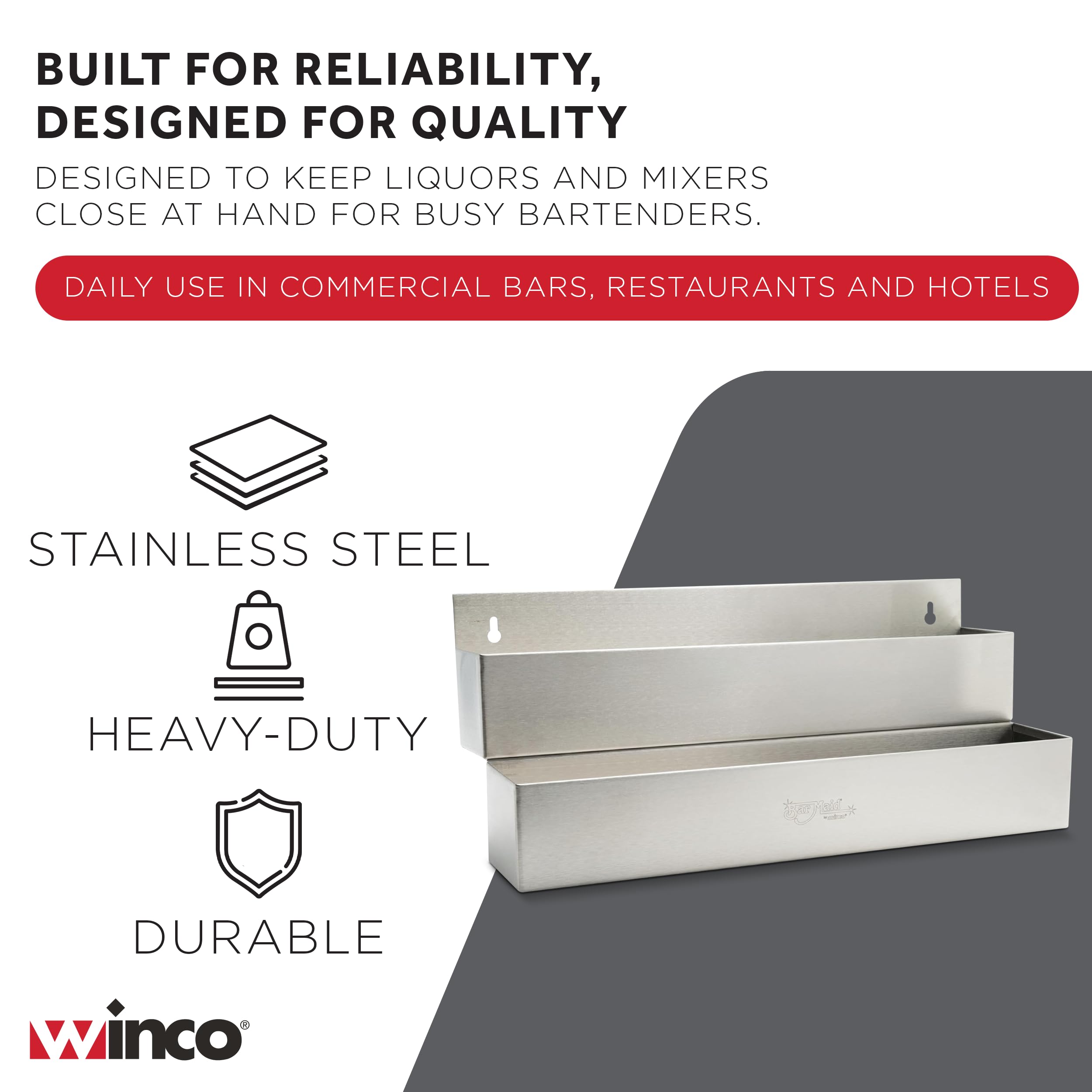 Winco Double Speed Rail - 22 Inch Stainless Steel -3