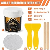 Vista 6 de Deuvuo Relleno de madera, relleno de masilla de madera blanco, nuestro relleno de grano de madera ofrece una solución rápida y duradera