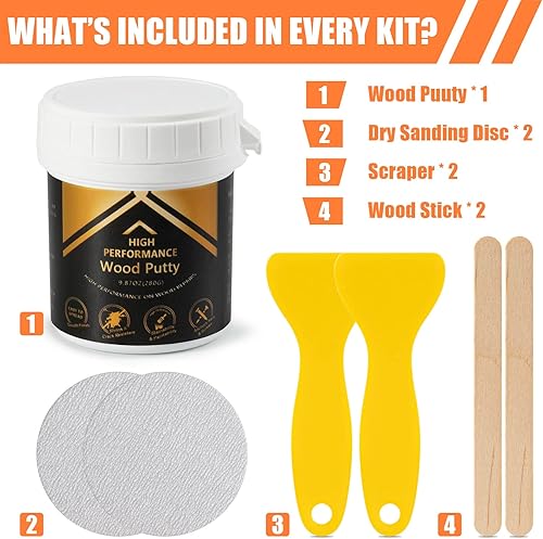 Miniatura 6 de Deuvuo Relleno de madera, relleno de masilla de madera blanco, nuestro relleno de grano de madera ofrece una solución rápida y duradera para