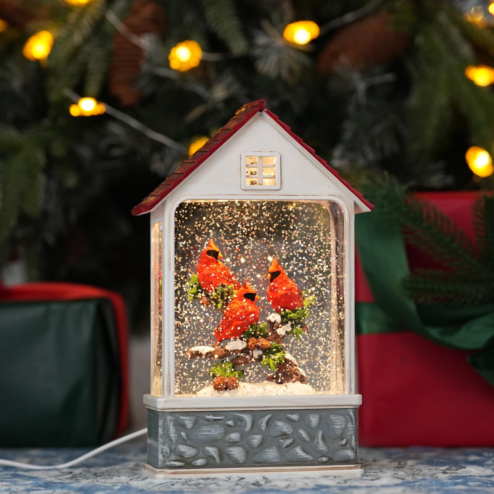 Snapklik.com : Cardinal Christmas Snow Globes Lighted Musical ...