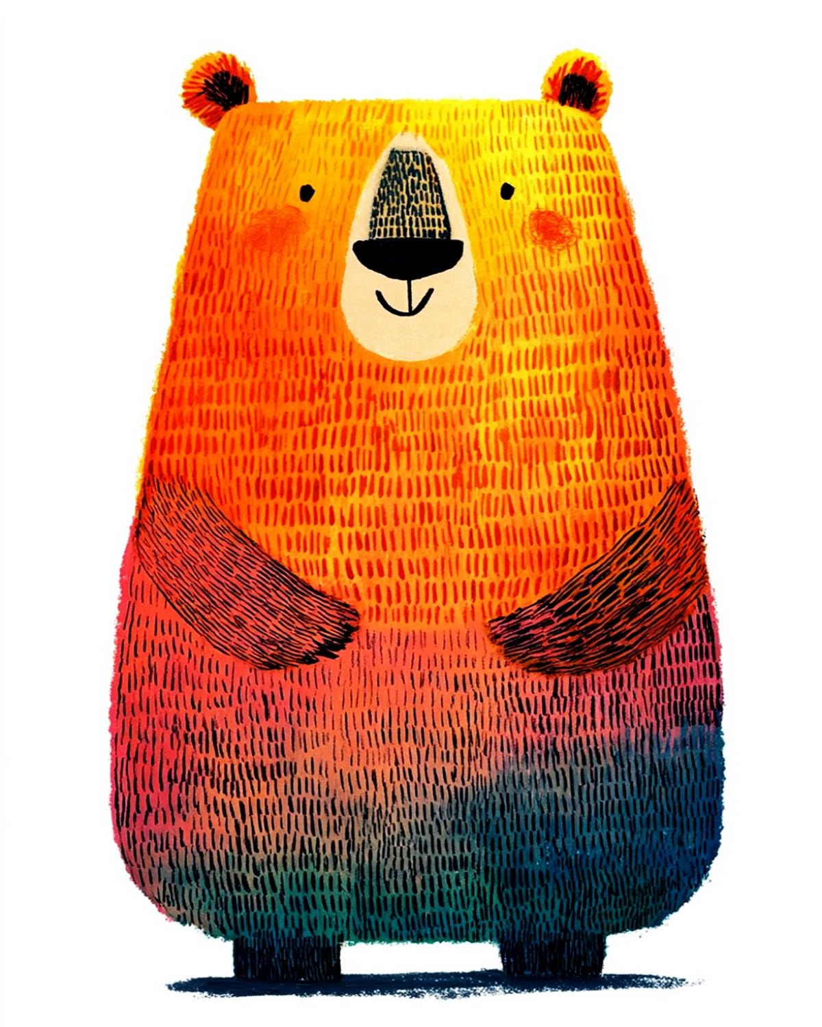 Liubaishi Rainbow Multicolour Paint By Numbers For Adults, Rainbow Bear, 40X50 Cm Acrylic Canvas Painting Kit