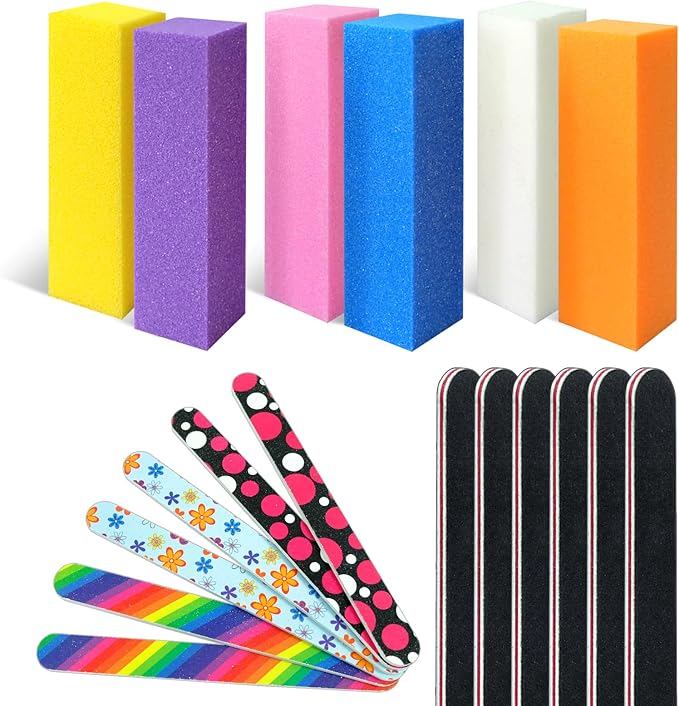 Sularpek Nail Files and Buffer, 18 Pcs Nail File Buffer