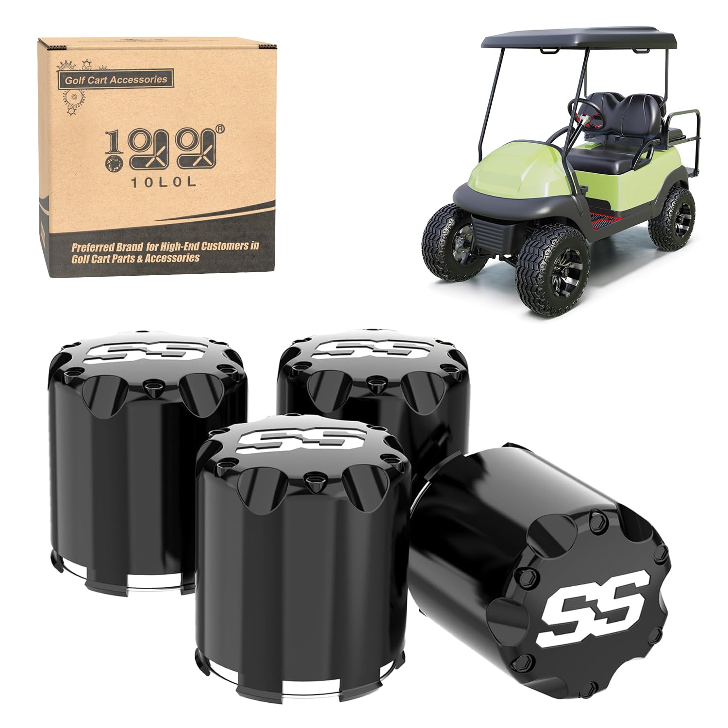10L0L Golf Cart SS Center Cap Cover