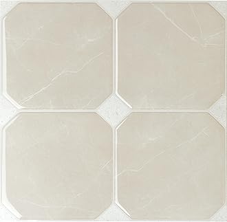 Peel and Stick Backsplash - 5 Sheets of 7,75" x 7,75" Betera Beige - 3D Adhesive Peel and Stick Tile Backsplash for Kitchen, Bathroom, Wall Tile
