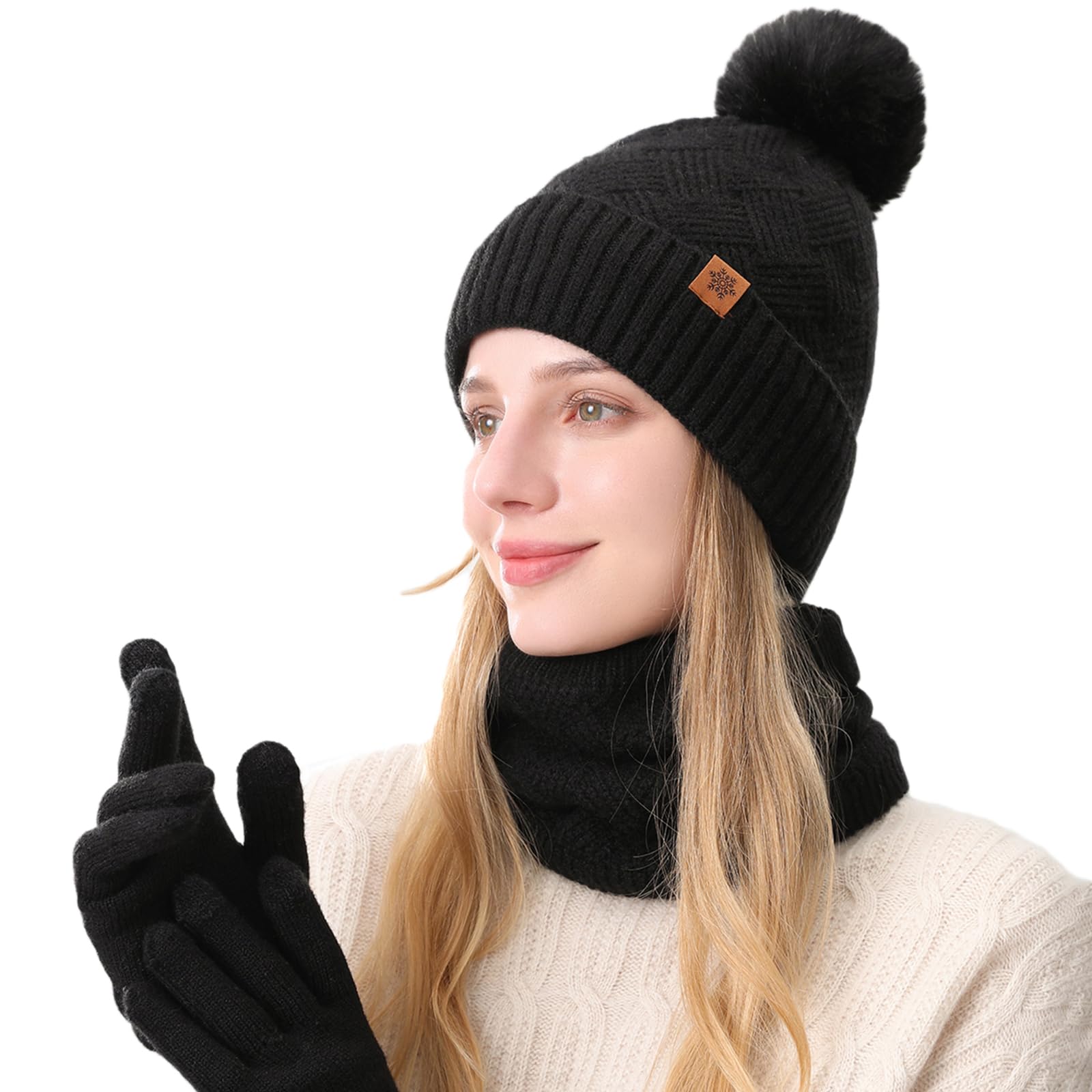 Juego de bufanda, guantes y gorro para mujer ideal para regalo invernal 7