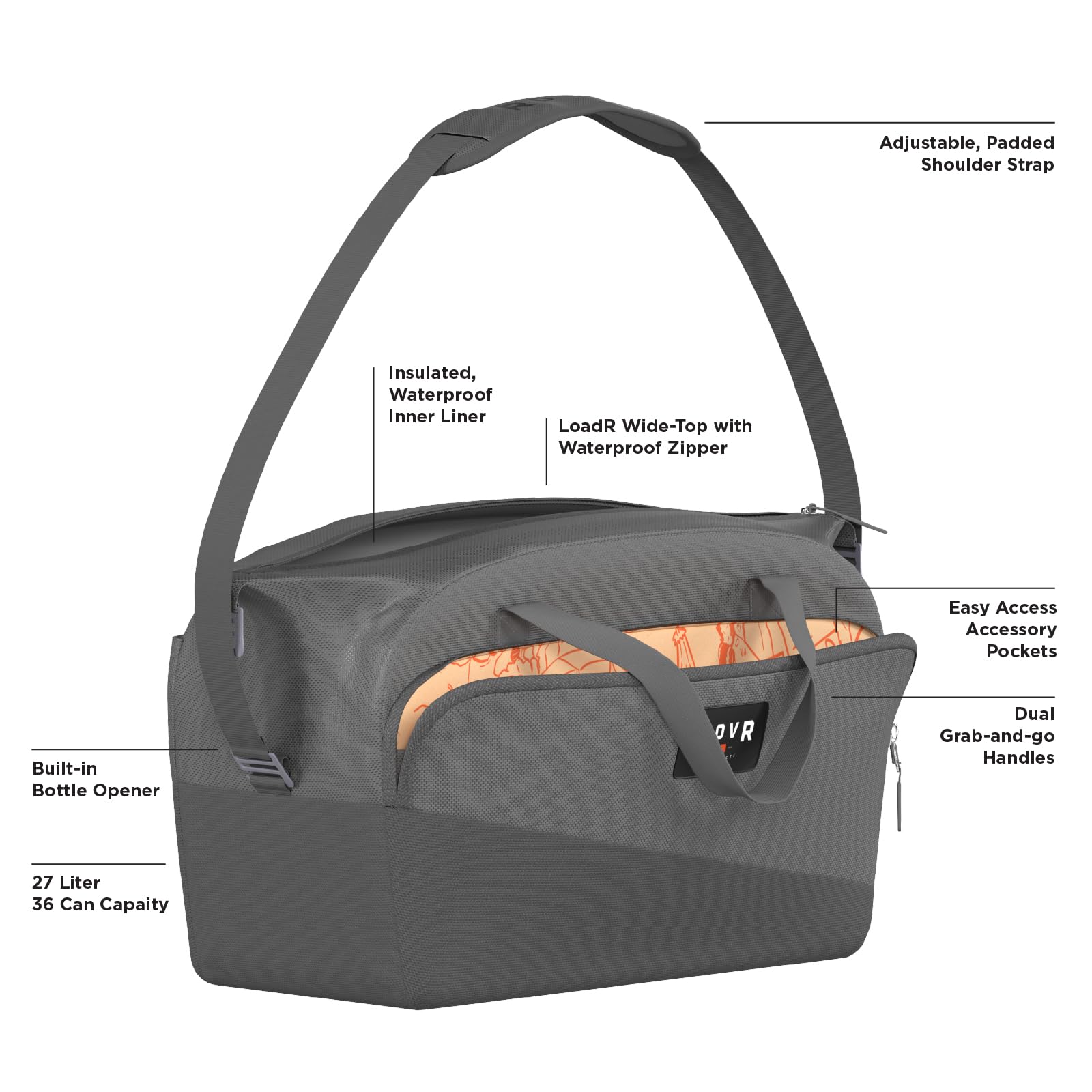 Amazon.com: TravelR 27L Duffle Cooler (Charcoal) : Clothing, Shoes