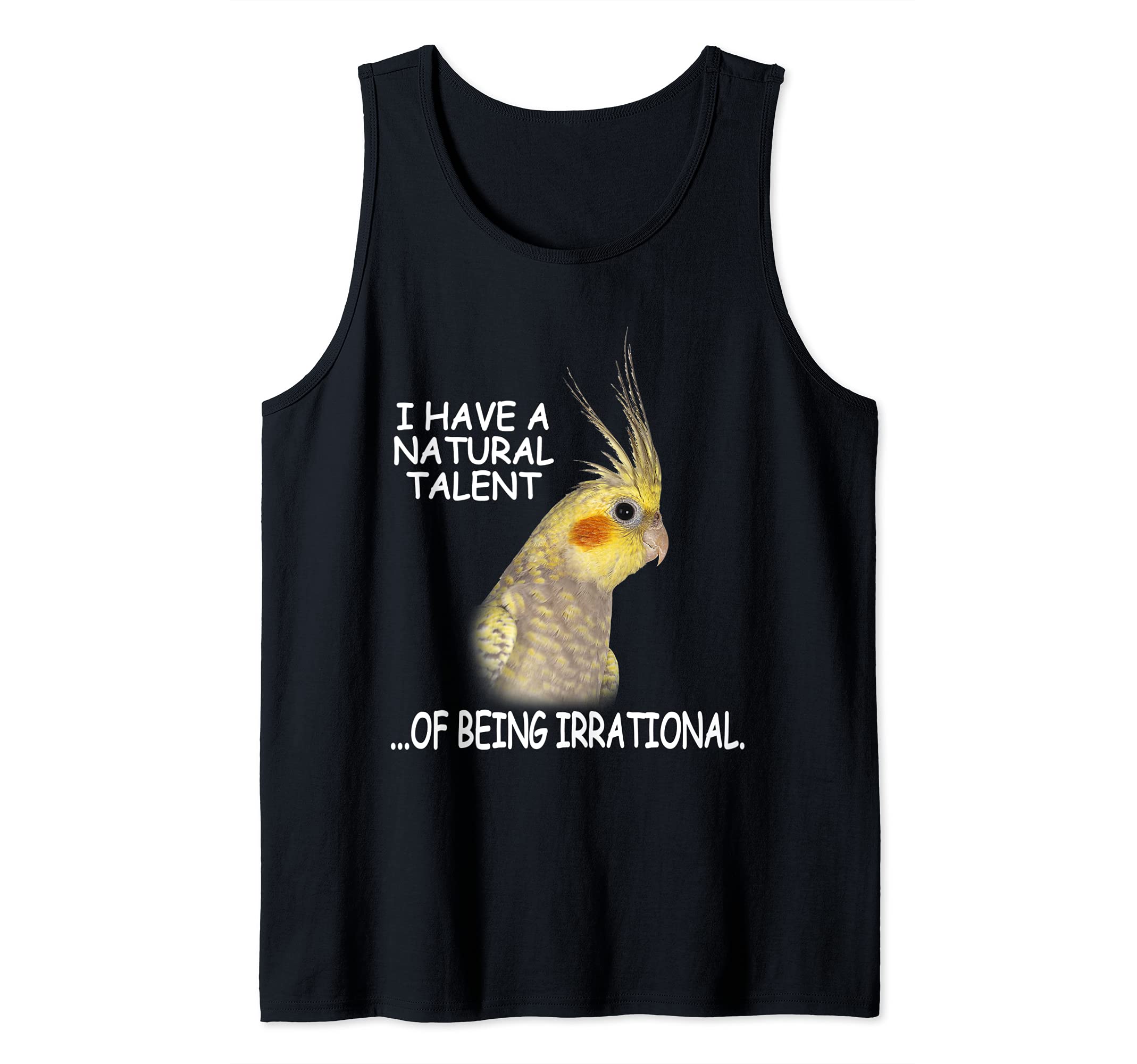 COCKATIEL Birds Funny Cockatiels Design Tank Top, Black