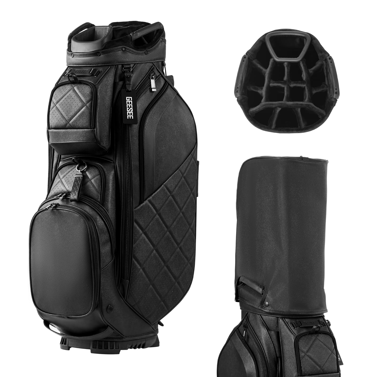 Leichtes PU-Leder mit 14-Wege-Golfwagentasche für Damen und Herren