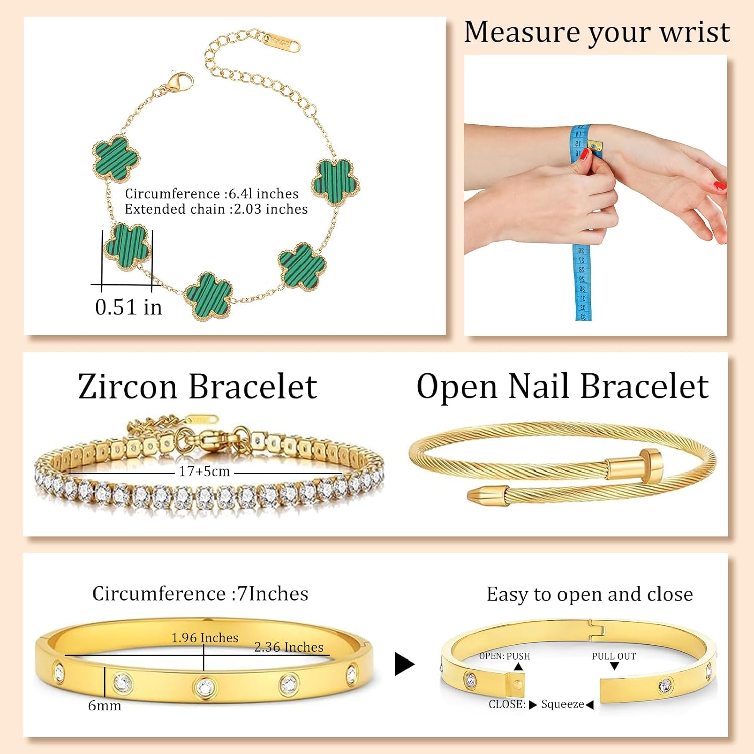 18K Gold Plated Womens Stackable Floral Bracelets Set,Twisted Cable Bangle,Trendy Jewelry,Waterproof adjustable bracelet,Christmas Birthday Gifts for Girlfriend or Mother. - Image 4