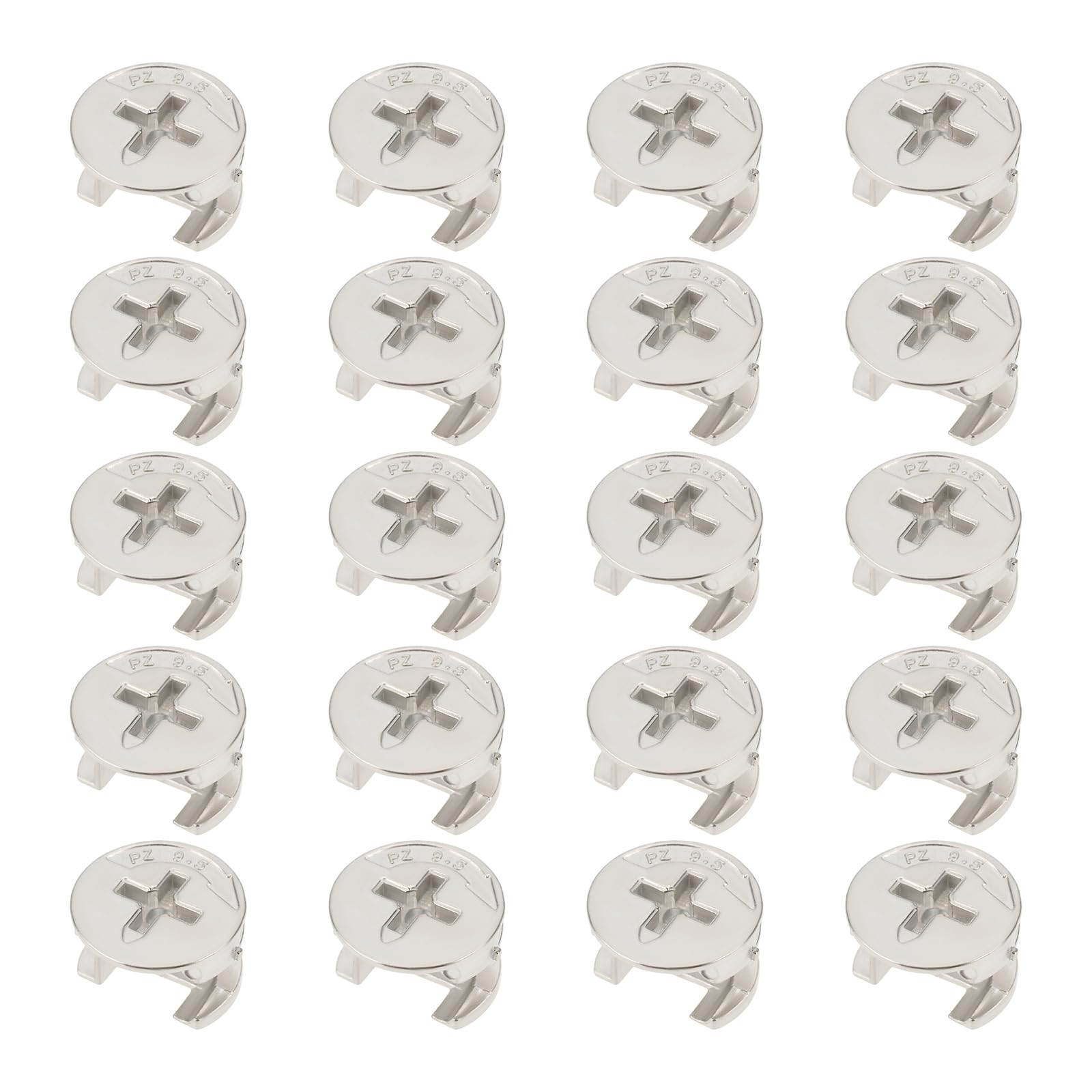 Create idea 20 Pieces Furniture Cam Screws 110630 Eccentric Cam Lock Nuts 14.3 * 9.3mm Replacement Screws Compatible with IKEA Furniture Silver