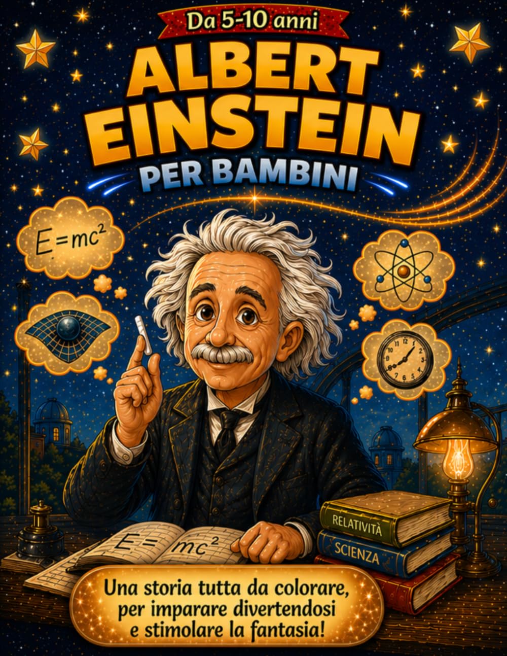 Albert Eistein per bambini: Una storia tutta da colorare per stimolare la fantasia divertendosi (Impara divertendoti, con i personaggi della nostra storia)