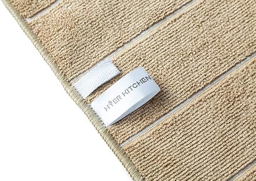 Miniatura 5 de Toallas de cocina de microfibra, superabsorbentes, suaves y de color liso, 8 unidades (diseño de rayas en verde y blanco), 26 x 18 pulgadas