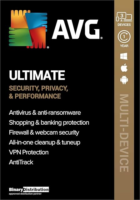 AVG Ultimate 2023, 3 Devices 1 Year, Antivirus+Cleaner+VPN+AntiTrack, [PC/Mac/Android] [License]