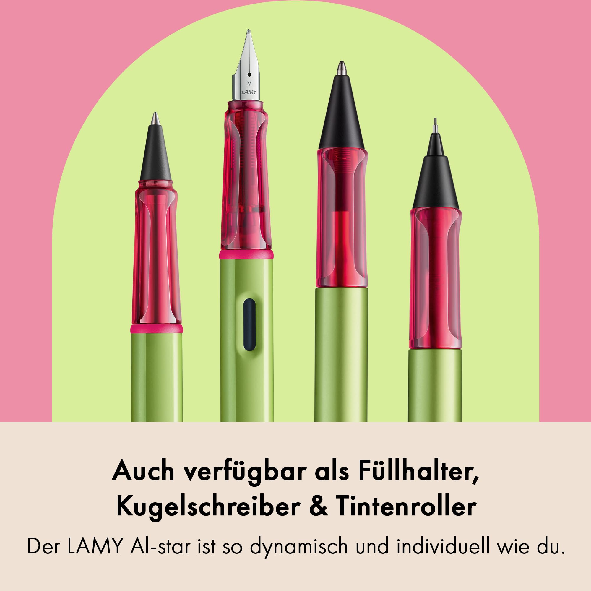 Lamy AL-star disco Druckbleistift - leichter Bleistift mit transparentem, ergonomischem Griff & Gehäuse aus Aluminium - Bleistift mit Feinstrichmine M 41 in Strichbreite 0,5 mm & Radiertip